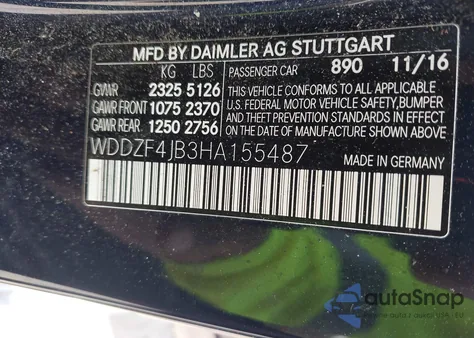 2017 Mercedes-Benz E 300 из США, поврежденный, VIN WDDZF4JB3HA155487